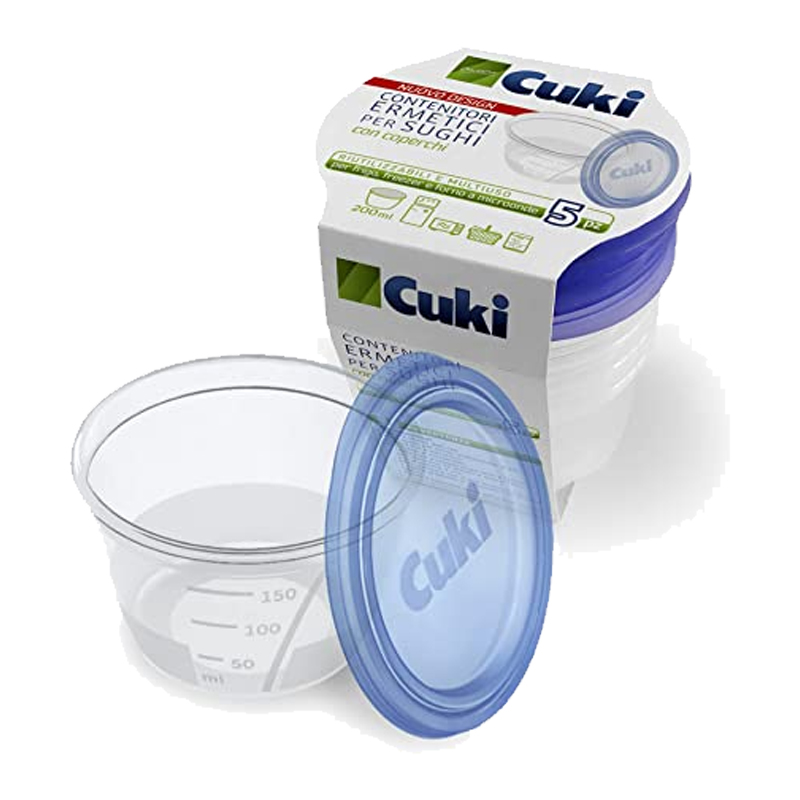 CUKI Contenitore ermetico per sughi con coperchio 200ml -5pz - Il Mio Store