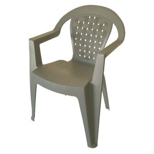 MD NORMA Sedia in resina simil Rattan con braccioli - Taupe