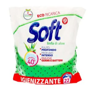 SOFT Linfa di Aloe Detersivo in polvere Igienizzante 1,100kg -7pz