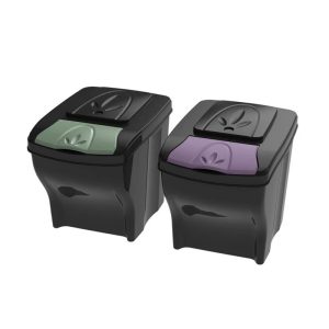 BAMA POKER OFFICE Pattumiera per la raccolta differenziata 20 litri - 2pz + Table bin in omaggio