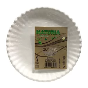 Aristea Naturia 20 Piatti di carta Bio smerlati bianchi 23cm