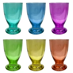 TOGNANA PRISMA Bicchieri in vetro colori assortiti 340cc - 6pz