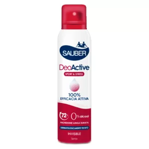 SAUBER DeoActive Sport & Stress deodorante spray ipoallergenico 100% efficacia attiva 150ml