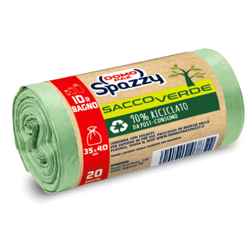 Domopak SPAZZY sacchi nettezza/immondizia doppio strato 35 x 40cm 10lt  Bagno – 600pz - Il Mio Store