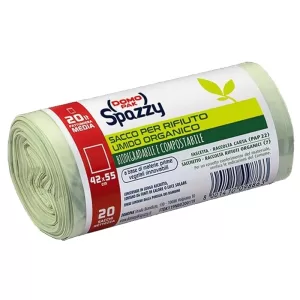 DOMOPAK SPAZZY Sacchi rifiuti organici biodegradabile compostabile 42 x 55cm -500pz
