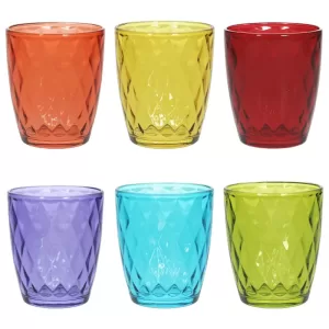 TOGNANA JENNY Bicchieri in vetro colori assortiti 320cc – 6pz