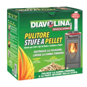 DIAVOLINA Spazzacamino PULITORE STUFE A PELLET 1,5kg - 10pz