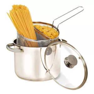 AETERNUM LA DIVINA PASTARELLA Pentola cuocipasta doppio cestello con coperchio + coperchio Ø 22cm