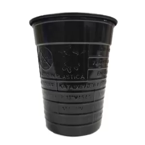 DOPLA Colors Bicchieri di plastica Neri riutilizzabili 200ml - 100pz