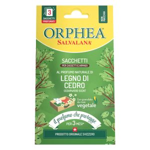 ORPHEA Salvalana Sacchetti per cassetti e armadi Legno di Cedro - 3 pz