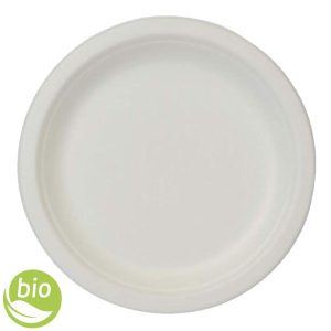 BIO Piatti piano in polpa di cellulosa biodegradabile Ø 22,5cm - 50pz
