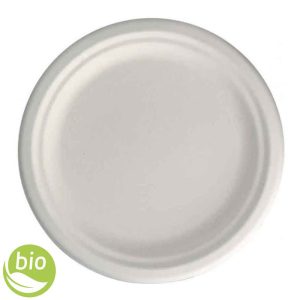 BIO Piatti piani in polpa di cellulosa biodegradabile Ø 26cm - 50pz