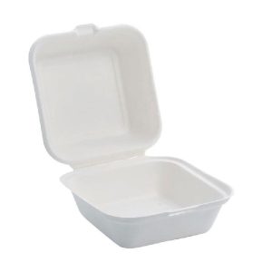 LEONE Hamburger box in polpa di cellulosa compostabile 15 x 15 x 8,5cm - 50pz