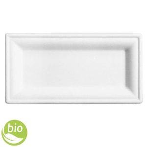 BIO Piatti rettangolari in polpa di cellulosa biodegradabile 26 x 13 cm – 50pz