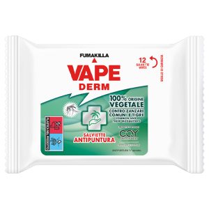 VAPE DERM Salviette antipuntura 100% origine vegetale - 12 pz