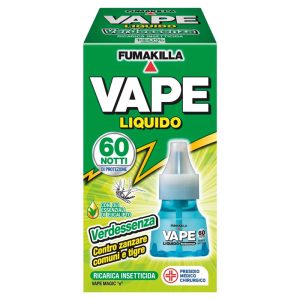 VAPE Verdessenza ricarica liquida con oli essenziali di eucalipto 60 notti contro zanzare comuni e tigre 36ml - 6 pz