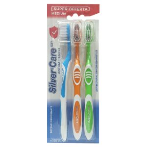 SILVER CARE OXY Spazzolini con setole ossigenate antibatteriche – medium