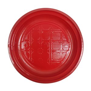 IMB Piatti frutta & dessert in plastica riutilizzabili rossi Ø 16,5cm – 25pz