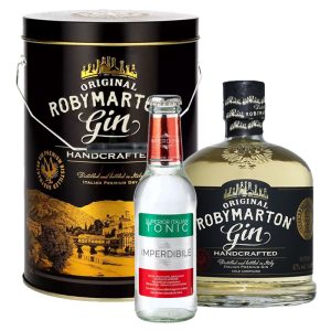 Cofanetto Gin&Tonic Party Box ROBY MARTON ORIGINAL Gin 47% vol 70cl + 12pz Superior Italian Tonic Imperdibile 20cl + accessori