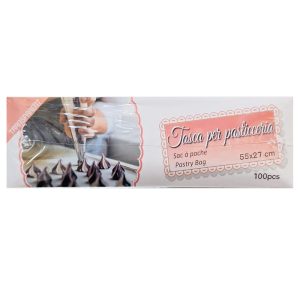 LEONE SAC À POCHE Tasca per pasticceria trasparente 55 x 27cm - 100pz