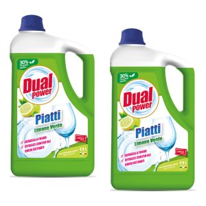 DUAL POWER DETERSIVO PIATTI Sgrassante limone verde 4,9l - 2pz