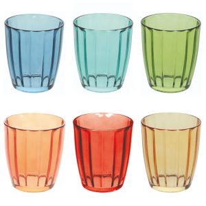 TOGNANA SIVIGLIA Bicchieri in vetro colori assortiti 310cc – 6pz